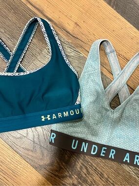 Under Armour Teal and Light Gray Women's Sports Bras - Pack